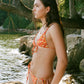 Sharon's Sunny Floral Front-Tie Triangle Bikini Top